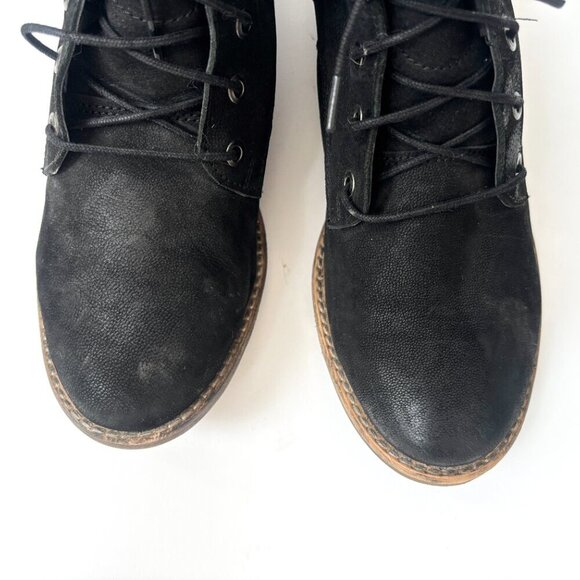 Diba Eli Genuine Black Suede Leather Combat Ankle Booties - sz 8 - Picture 9 of 12